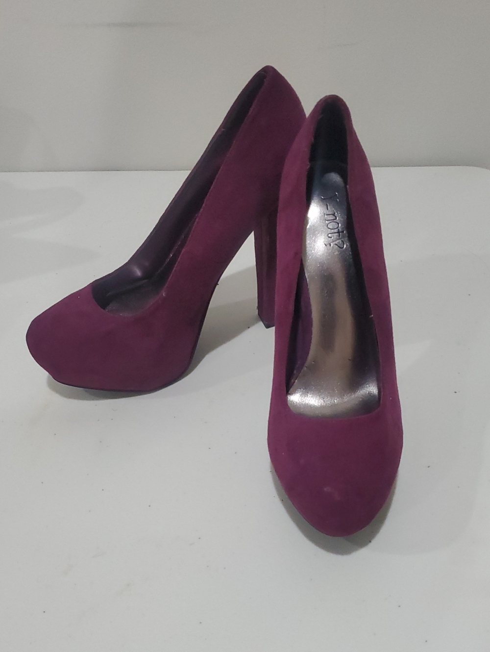 Women’s Plum Suede High Block Heel Pumps